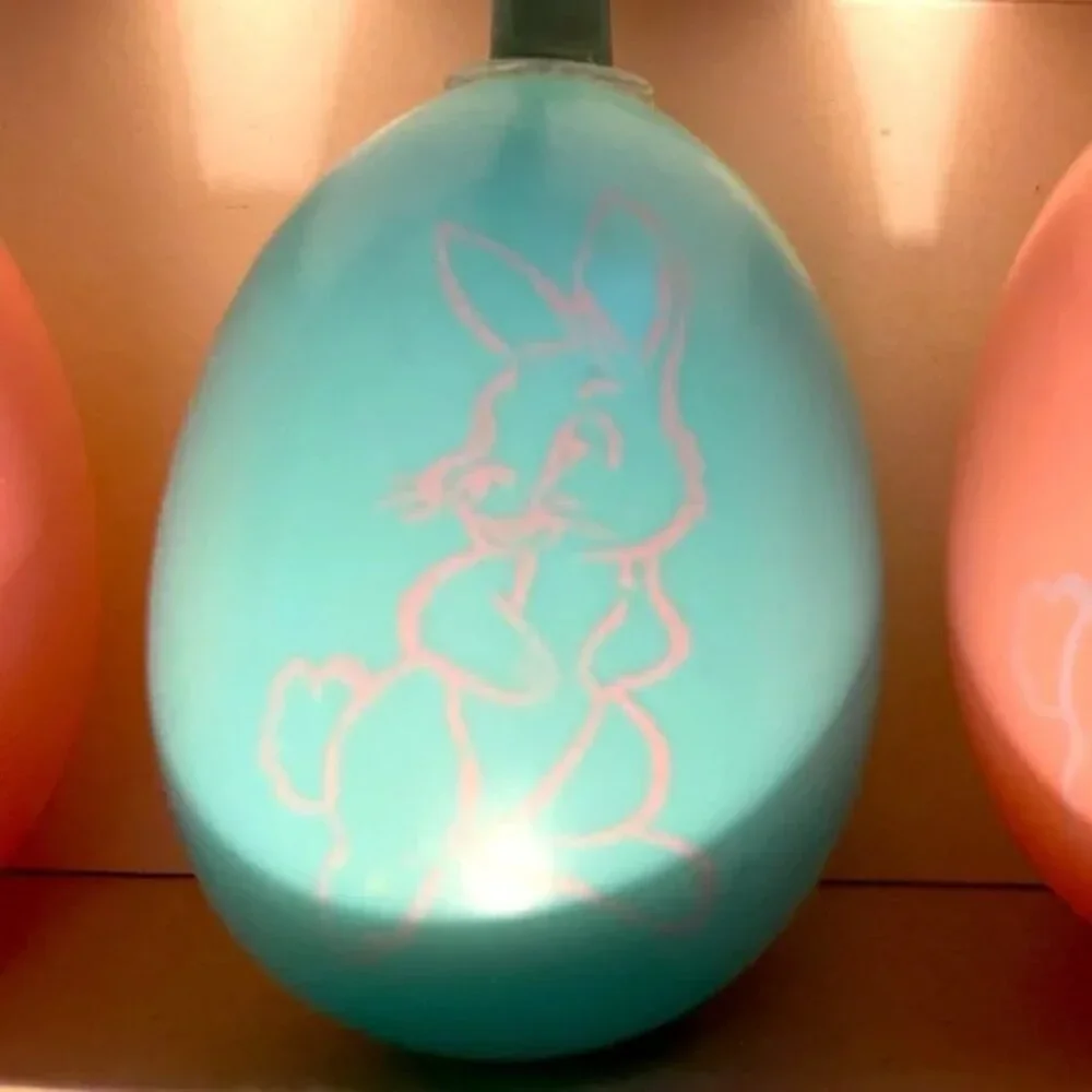 Vtg STRING EASTER EGG LIGHTS Easter Decor original box 10 lights indoor/outdoor